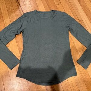 Lululemon Ribbed Long Sleeve Tee Blue Sz 8 VGUC